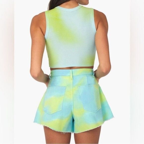 WE WORE WHAT Tie-Dye Denim Women's Shorts size 25 NWT $69 festival concert party - Picture 4 of 7